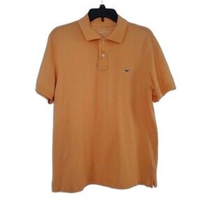 Men's Vineyard Vines Logo'd Classic Fit Cotton Orange Polo Shirt S